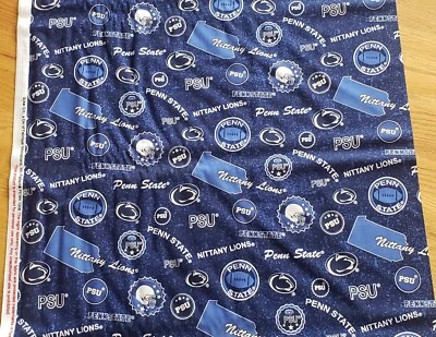 1 1/8 yard PENN STATE UNIVERSITY PSU Fabric Cotton Print COLLEGE Sykel PENN1208 - Image 1 of 3