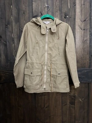 Винтажный 60-х IZOD Lacoste женщин хаки с капюшоном Anorak куртка. Опрятные карманы от дождя - Изображение 1 из 4