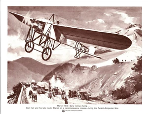 1913 Bleriot Military Plane Art Print Phillips Petroleum Aviation History CL1 - Picture 1 of 2
