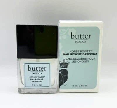 Butter LONDRES ~ Horse Power ~ capa base de rescate de uñas 11 ml/0,4 oz ~ ¡NUEVO EN CAJA! Foto 1 de 3