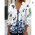 Women's Coat Shirt Blouse Basic Button Tops Casual Printed Pattern Spring New -