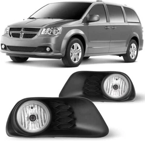 PAIR Fog Lights Bumper Lamps for 2011-2020 Dodge Grand Caravan w/Wiring+Switch - Picture 1 of 16
