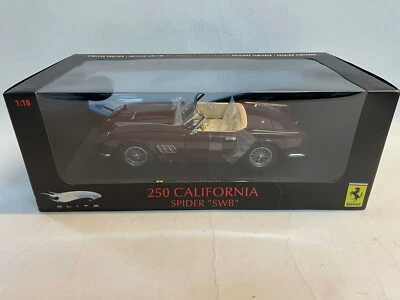 Hot Wheels Elite Ferrari California Spider SWB burgundy 1959 1/18 P9897 - Immagine 1 di 2