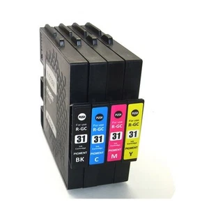 4PKS GC31 Ricoh Pigment ink cartridge for GXe2600/e3300/e3300N/e3350N/e5050N - Picture 1 of 2