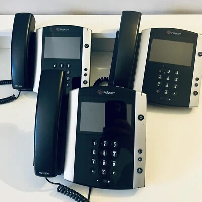THREE Polycom VVX 600 IP Phone - Black - Image 1 of 4
