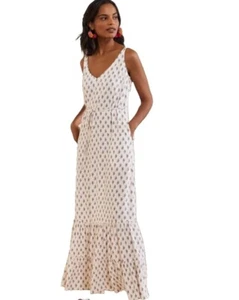 NWT Boden Alicia Paisley Maxi Dress Size US 14 Preppy Beach Coastal pockets - Picture 1 of 21