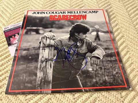 John Mellencamp SIGNED Scarecrow & Vinyl Record ALBUM JSA Authenticated COA Cover