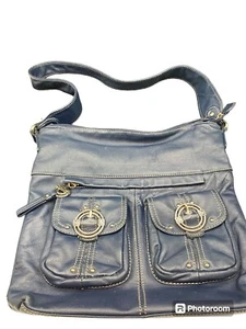 Stone Mountain Navy Blue Purse Shoulder Handbag Pocketbook Charm EUC - Picture 1 of 16