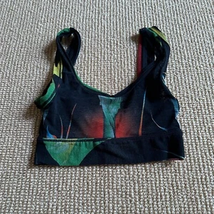 Skims Firpal Obsidian Print Summer Mesh Scoop Neck Bralette, Size XXS NWT - Picture 1 of 3