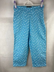 Collectif Trousers UK 12 M Nautical Light Blue Crop High Waist - Picture 1 of 13