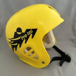 80's PRO TEC HELMET Yellow Full Cut Skateboard Water Sports Old School Vintage M - Picture 1 of 16