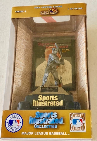 MICKEY MANTLE SPORTS ILLUSTRATED PEWTER FIGURE 1997 Limited Edition w/ COA  NEW Cover
