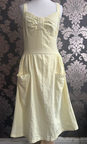 UNDERCOVER Abito estivo donna segreto giallo e bianco a righe taglia M