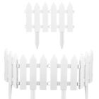 24 Pieces Garden Fence with 24 Pieces Fence Insert White Plastic Fence Garden Pi