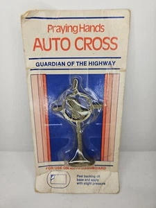 Vintage Automobile Crucifix Praying Hand Cross Dashboard Accessory Auto Cross - Picture 1 of 7