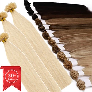 AAA+ Russian 100 Remy Human Hair Extensions Nail U Tip Keratin Pre Bonded Blonde - Picture 1 of 34