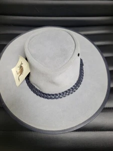 Jab-A-Roo Hat Company Australia breite Krempe grau Leder Größe Large - Bild 1 von 8