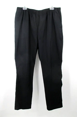 LANDS' END Pull On Straight Leg Pants Women 18T Black Elastic Waist High Rise - Image 1 of 4