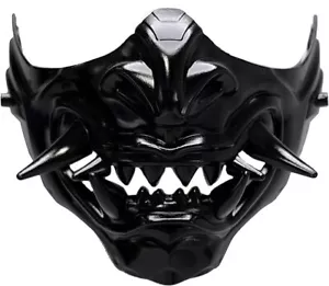BEYOND MASQUERADE Oni Samurai Mask Half Face Japanese Warrior Mask Demon Masks - Picture 1 of 7