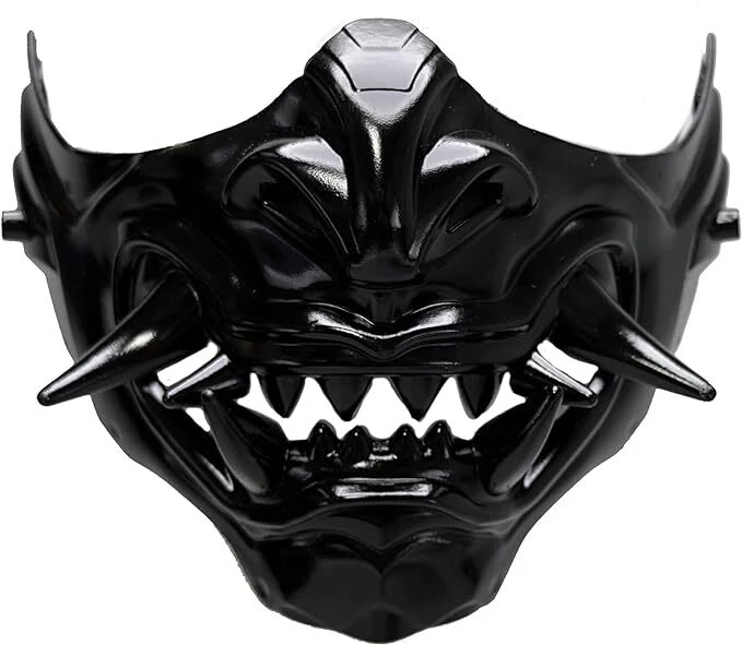 BEYOND MASQUERADE Oni Samurai Mask Half Face Japanese Warrior Mask Demon Masks - Image 1 of 1