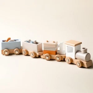 ibwaae Wooden Train Set for Baby Toys with Numbers and Blocks Train Toy 12 PC... - Picture 1 of 7
