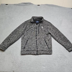 U.S.Polo Jacket Men's Small Long Sleeve Full Zip Gray Fleece - Picture 1 of 17