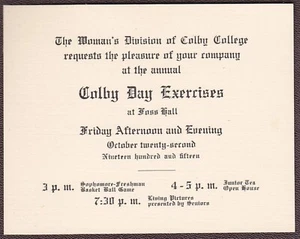 Woman's Division of Colby College, ME Invitation, 1915 - Colby Day Exercises - Foto 1 di 1