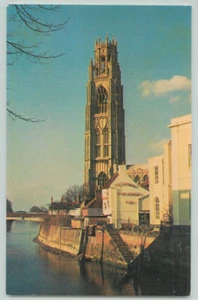 POSTCARD Botolph's Church, Boston. The stump, waterside view with pub - Picture 1 of 2
