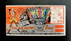 LSU Tigers Clemson Vintage 1959 Sugar Bowl Ticket Stub 1958 National Champions Joe🐅 - Bild 1 von 19
