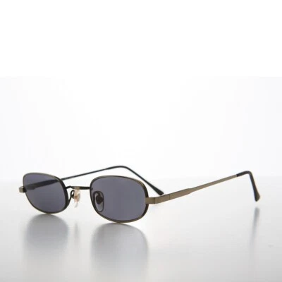 Gunmetal Rectangular 90s Vintage Sunglass - Carson - Image 1 of 3