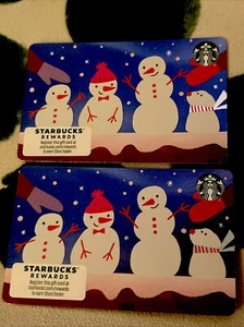 2023 STARBUCKS GESCHENKKARTEN SET TEO SCHNEEMÄNNER NEU - Bild 1 von 1
