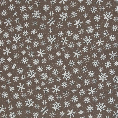 SWAFING STOFFE 0,5m winterlicher Canvas Wiebke, Schneeflocken taupe, 573676 (12,90 EUR/m)