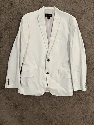 Abrigo deportivo blanco INC International Concepts con solapas con muescas talla M Foto 1 de 4