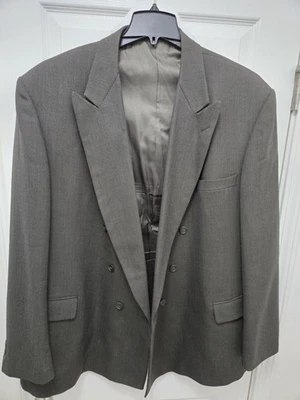 Men's Ferracci DARK GREEN Suit Blazer Jacket 100% Wool Size PORTLY 54L - Image 1 of 4