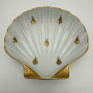 RARE Vintage Limoges French Scallop Dish Mid-Century Fly Pattern EUC - Picture 1 of 12