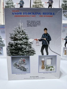 Vintage Sno-Jet Snow Flocking albero di Natale floccato RICARICA 1 libbra scatola - cartapesta - Foto 1 di 8