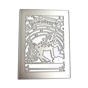 Carbon Steel Cutting Dies Rectangle Happy Birthday Horse Metal Die Cuts Stencils - Picture 1 of 6