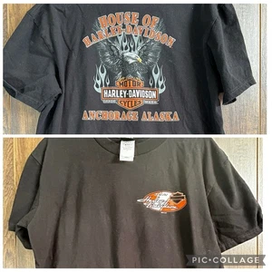 Harley Davidson Graphic T-Shirt Men's L Anchorage Alaska Eagle Short Sleeve 2011 - Picture 1 of 11