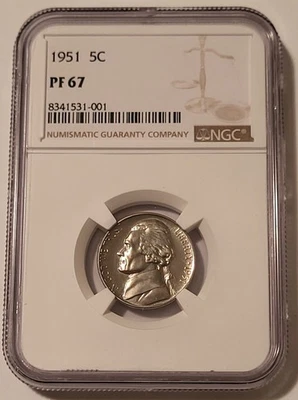 NGC 1951 Jefferson Nickel PF67 Low Proof Mintage (B) - Image 1 of 2