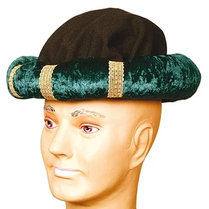 Sultan Hut Turban für Erwachsene in Samt-Optik Grün 1001 Nacht Scheich Kostüm - Bild 1 von 1