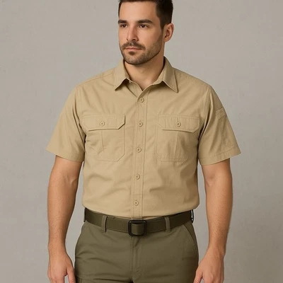 5.11 Tactical Series Men’s L Khaki Short Sleeve Ripstop Utility Shirt Workwear - Image 1 of 4