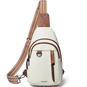 Sling Bag for Women Men Leather Small Sling Backpack Daypack Anti Theft Fanny - Picture 1 of 8