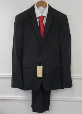 Men Burberry Suit  Black Wool Made In Italy Stirling Size US38 - Image 1 of 4