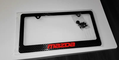 Marco de matrícula Mazda 100 % fibra de carbono PREMIUM ROJO Foto 1 de 3