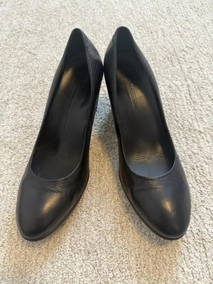 ECCO Shape Black Leather 3 Inch Pump Heels Size EU 39 US 8 8.5 EUC Comfort Shoes - Image 1 of 4