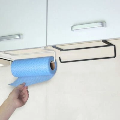 Kitchen Metal Paper Towel Roll Holder Under Shelf Hanger Cupboard Storage Rack - Image 1 of 4