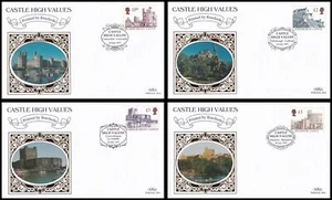 Juego de 4 1997 GB Enschede Castle High Values Benham BSSP12-15 FDC Relevante SHS - Imagen 1 de 6