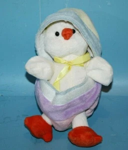 Toy Network Easter Egg Duck 8" Chick White Plush Stuffed Animal Soft Toy Bow - Picture 1 of 10