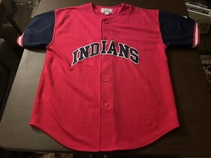 Vintage Cleveland Indians Starter Jersey Large Sewn - Picture 1 of 7