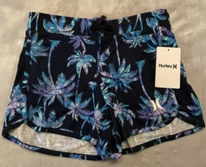 NWT Hurley Girls M Board Shorts Swim Active Shorts 485269 U90 Midnight Navy - Picture 1 of 7